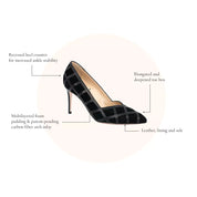 Features of Aiden Black Pointed Toe Pump Heels