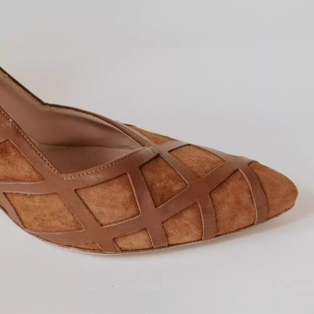 Aiden Cognac Pointed Toe Pumps Stiletto Heels | E'MAR