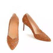 Aiden Cognac  Pointed Toe Pumps Stiletto Heels | E'MAR