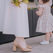 Ari Tan Block Heel Pump