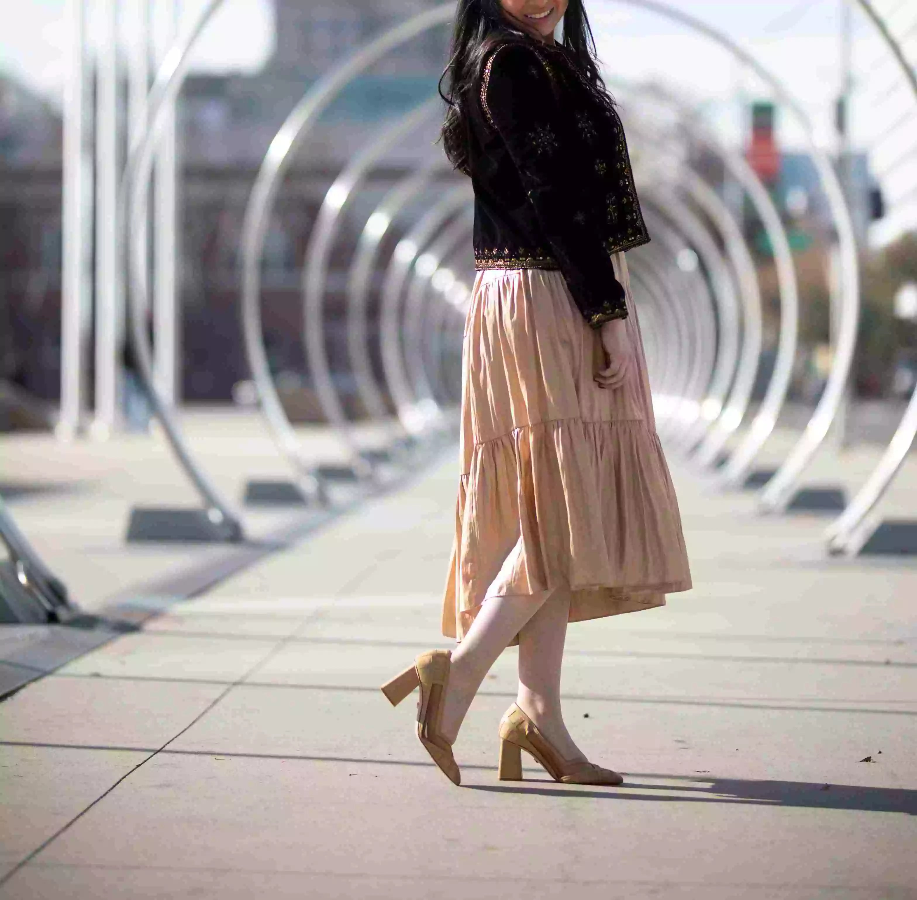 Ari Tan Block Heel Pump
