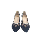 Ari Black Upper Mesh Block Heel Pump | E'MAR