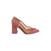 Ari Pink Upper Mesh Block Heel Pump | E'MAR