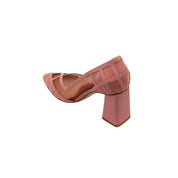 Ari Pink Upper Mesh Block Heel Pump | E'MAR