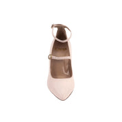 Meraki Pastel Pink Double Strap Almond Toe Mary Jane Heels | E'MAR