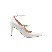 Meraki Pearl Double Strap Almond Toe Mary Jane Heels | E'MAR