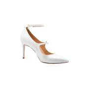Meraki Pearl Double Strap Almond Toe Mary Jane Heels | E'MAR
