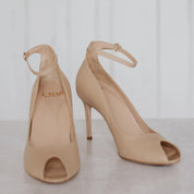 Nude Raya Ankle Strap Pump Heels