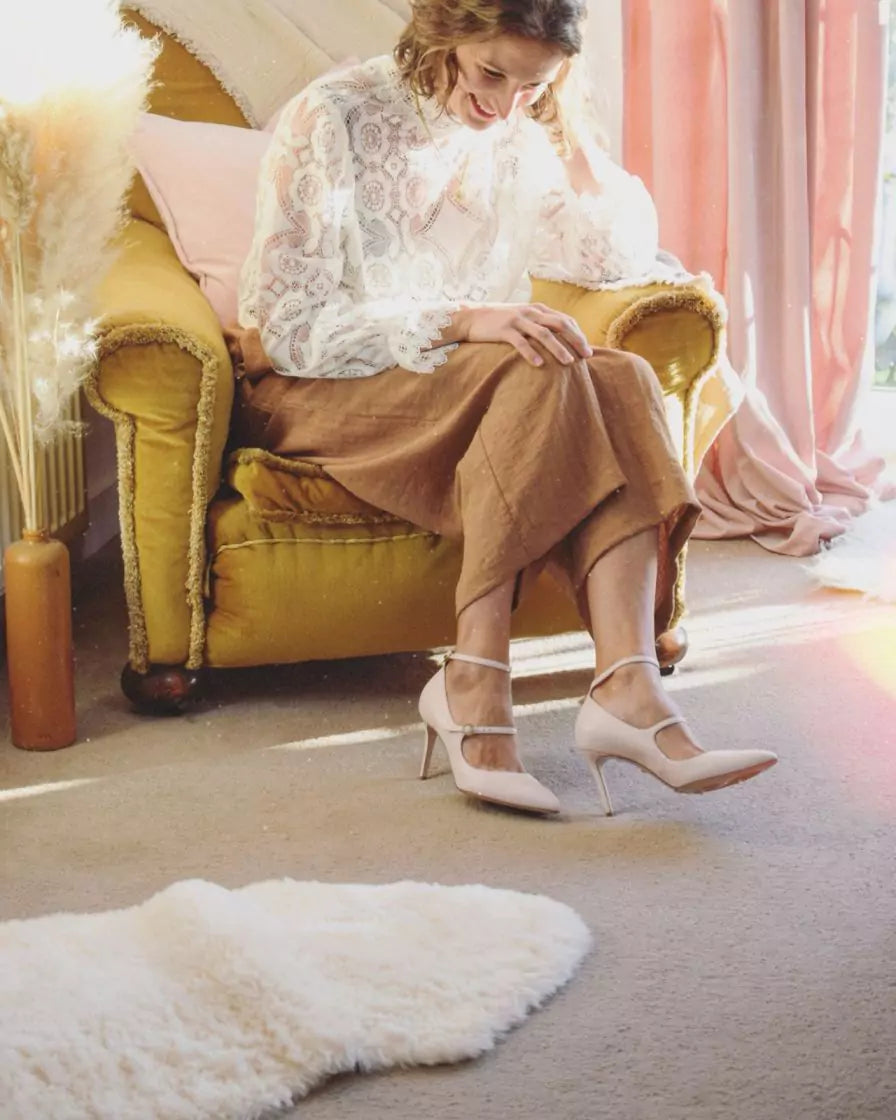 Meraki Pastel Pink Nappa Bridal Shoes Wedding
