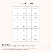 Size Chart Emar Ari Block Heel Pump